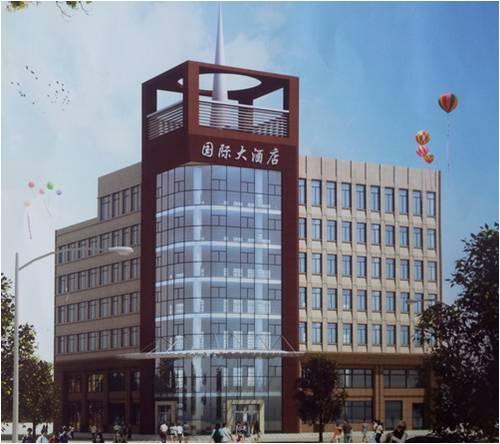 遼寧國際大酒店1萬2千平方米外墻液態(tài)理石漆工程